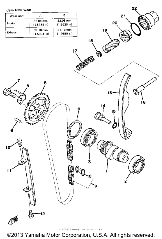 Camshaft - chain tensioner