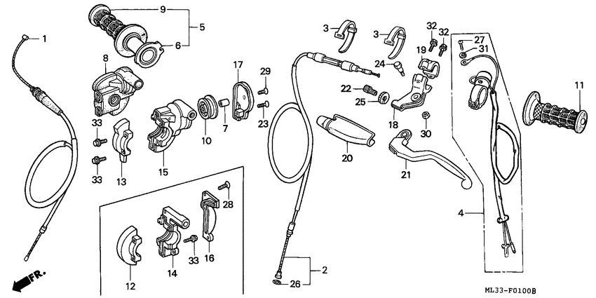 Handle lever/switch/cable