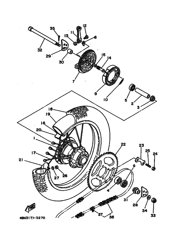 Rear wheel complete assy