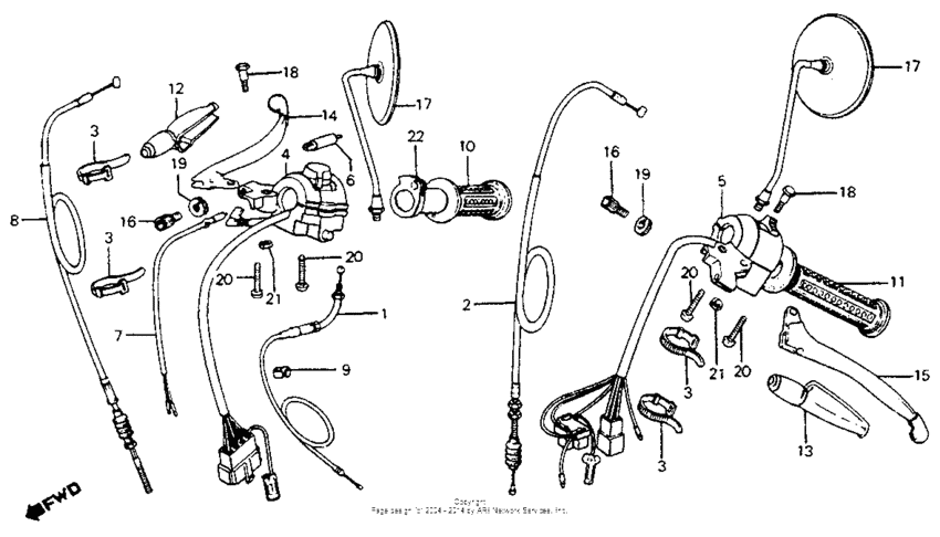 Handle lever + switch + cable