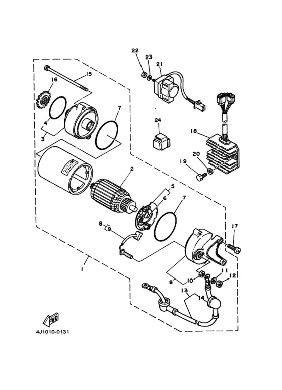 Starting motor set