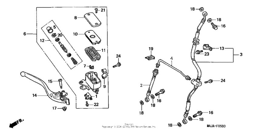 Front brake master cylinder (1)