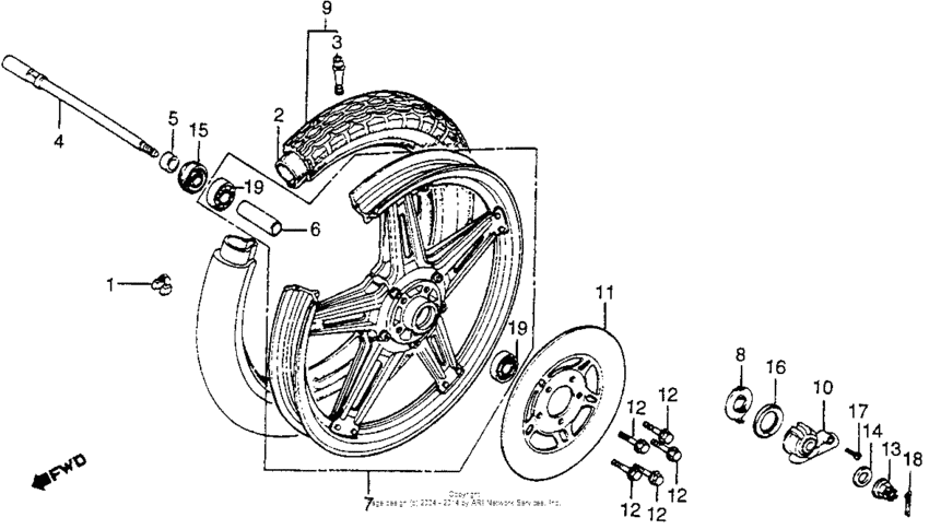 Cm400a/tfront wheel 79-81