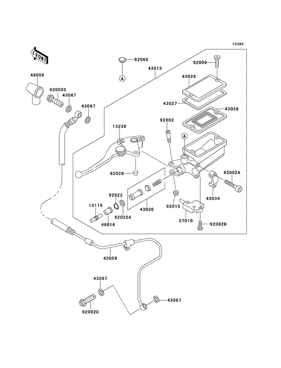 ZX1100 Главный цилиндр сцепления