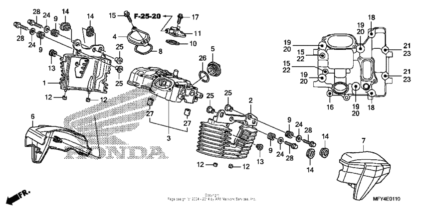 VT1300CR (ABS) Крышка головки заднего цилиндра