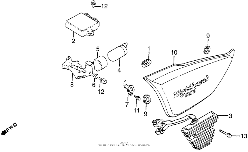 CB550 Left side cover + rectifier