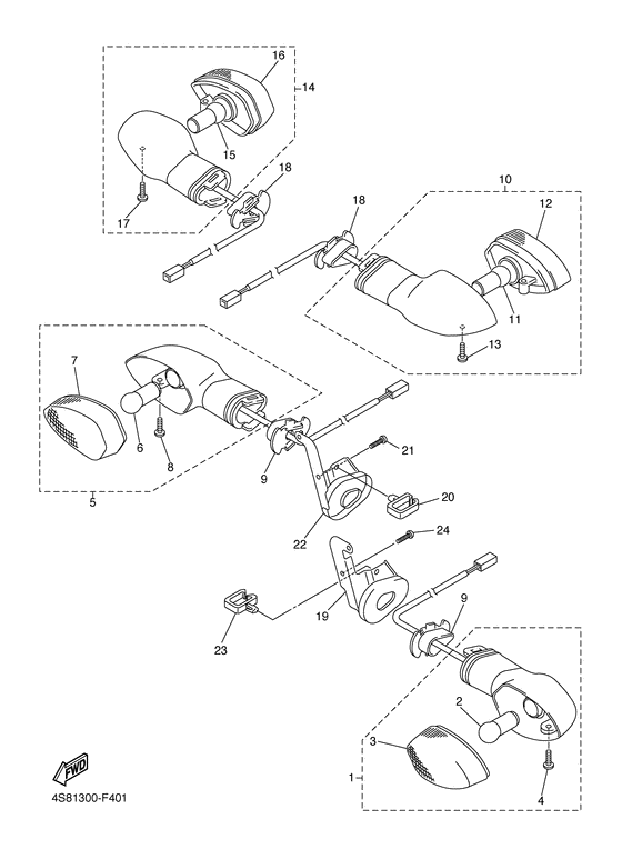 FZ6-SAHG Поворотники