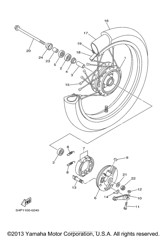 TT125RMC Переднее колесо