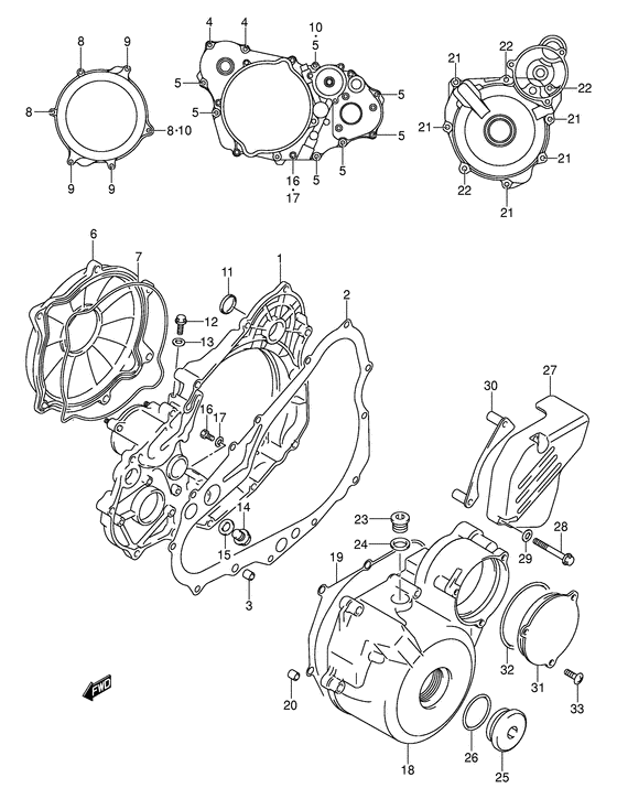 Crankcase cover ass`y  (v