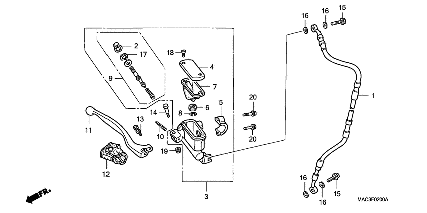 Fr. brake master cylinder