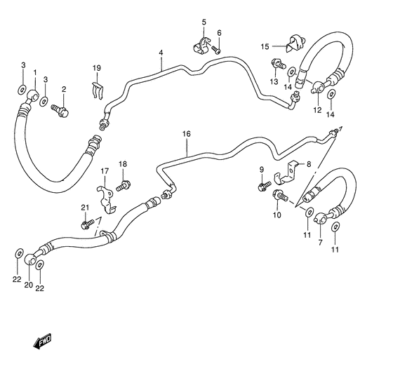 GSF1200S (ABS) Front brake pipe