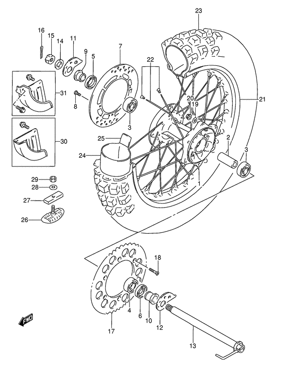 Rear wheel complete assy