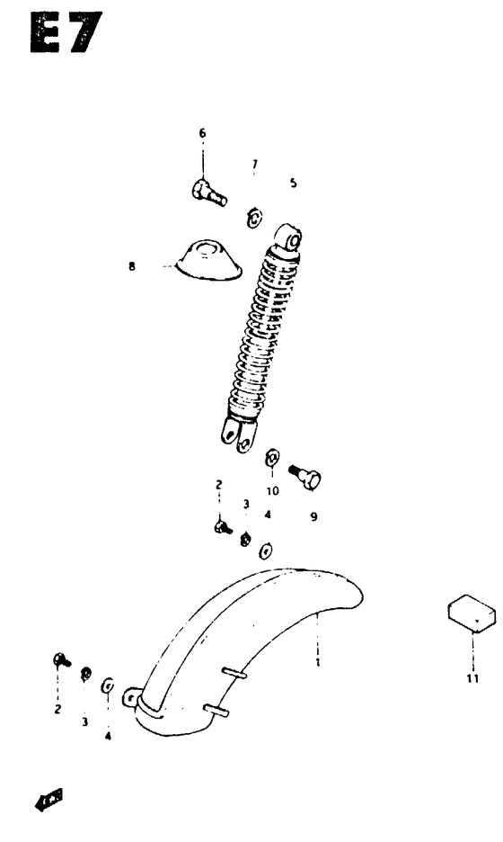 Rear fender - rear shock absorber