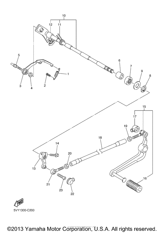 YZF-R1S Вал переключения