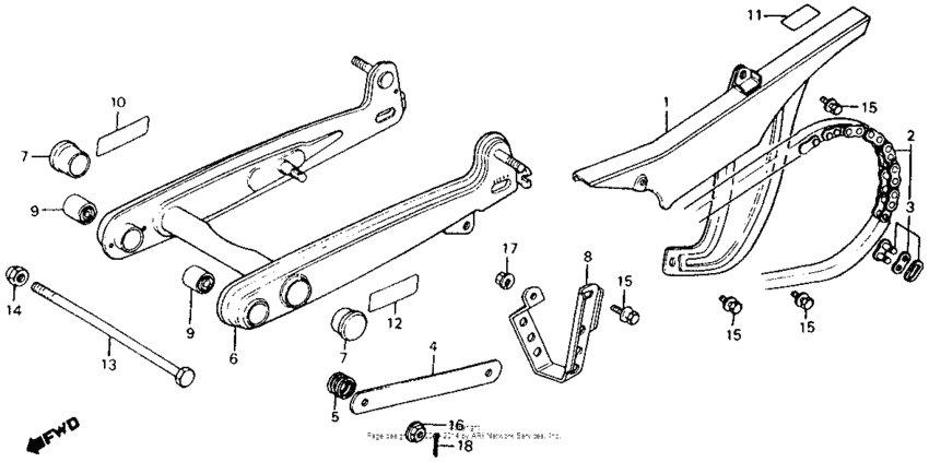 Swingarm + chain case