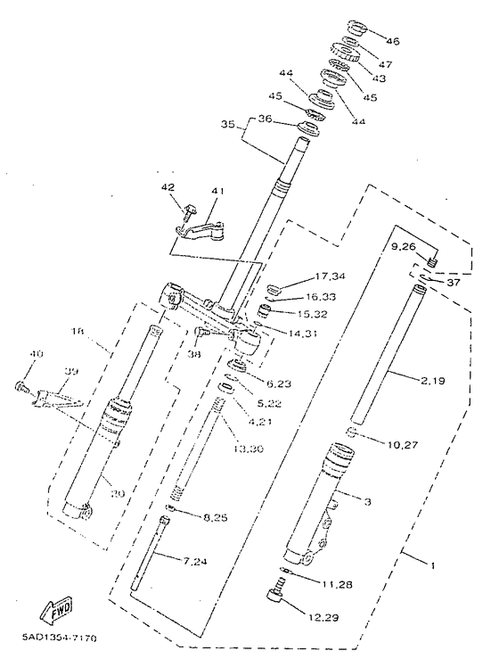 YN50R Передняя вилка