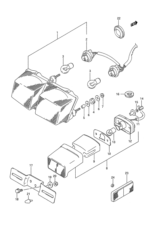 Tail lamp - license lamp