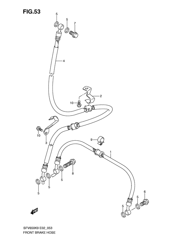 SFV650 Передние тормозные трубки
