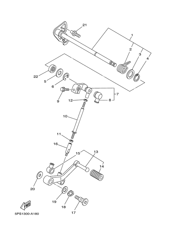 TDM900 Вал переключения