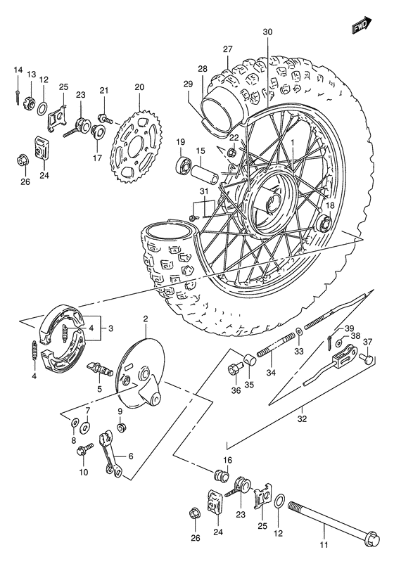 Rear wheel complete assy