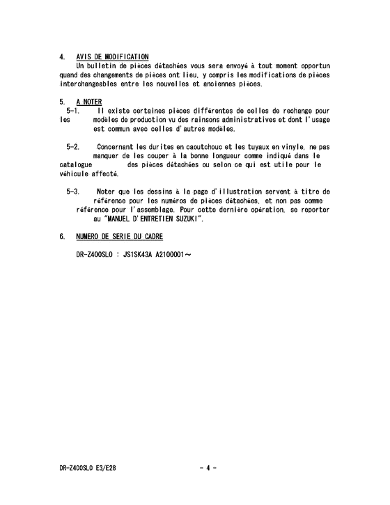 DR-Z400 Catalog preface