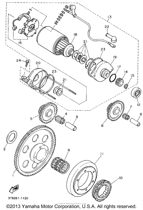 XT600EFC Муфта стартера