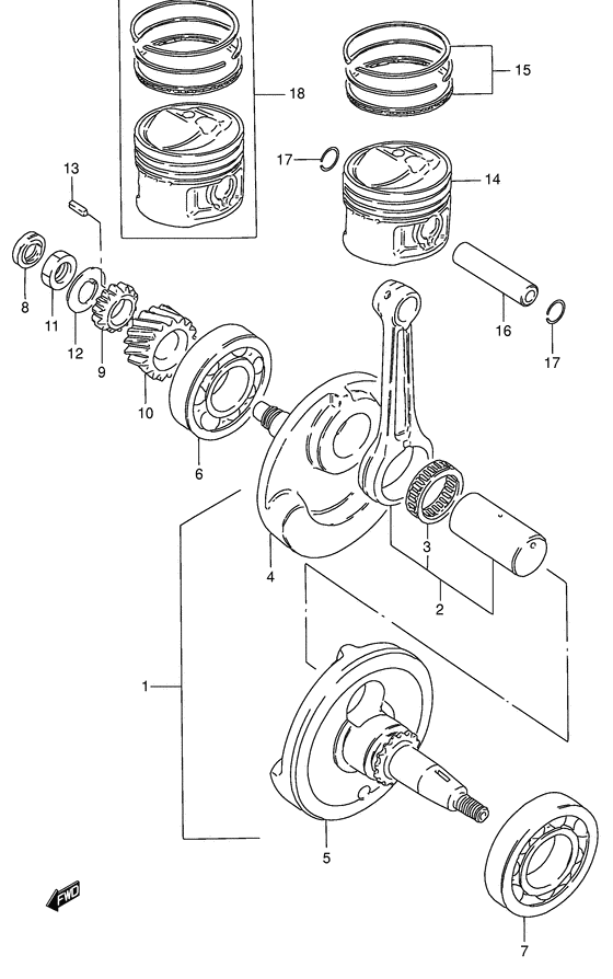 GN125 Вал коленчатый