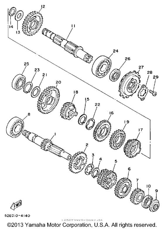 XT350S Трансмиссия