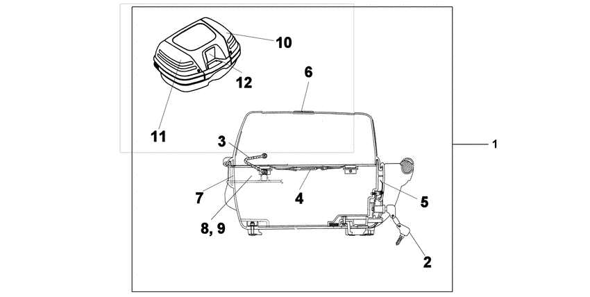 Top box 45l unpainted