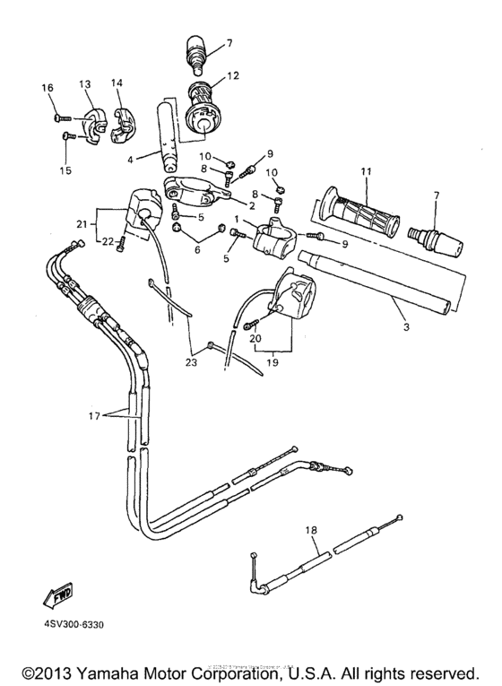 Steering handle  cable