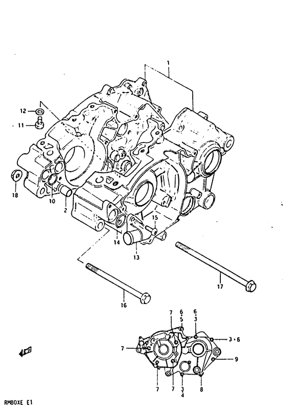 RM80 Картер двигателя