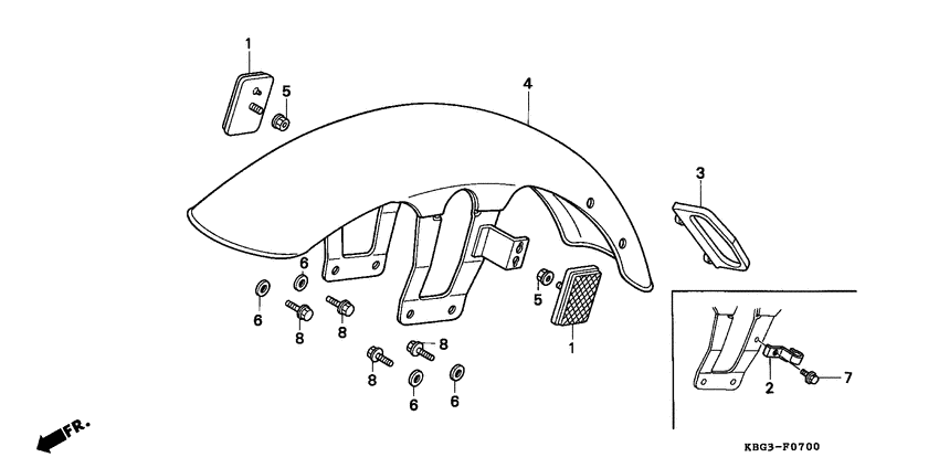 CB250 Переднее крыло