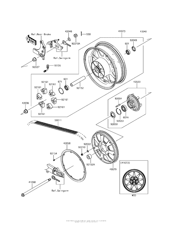 VN1700 Заднее колесо и цепь