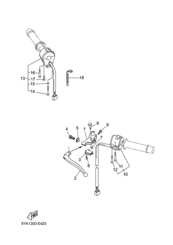 MT03 Handle switch & lever