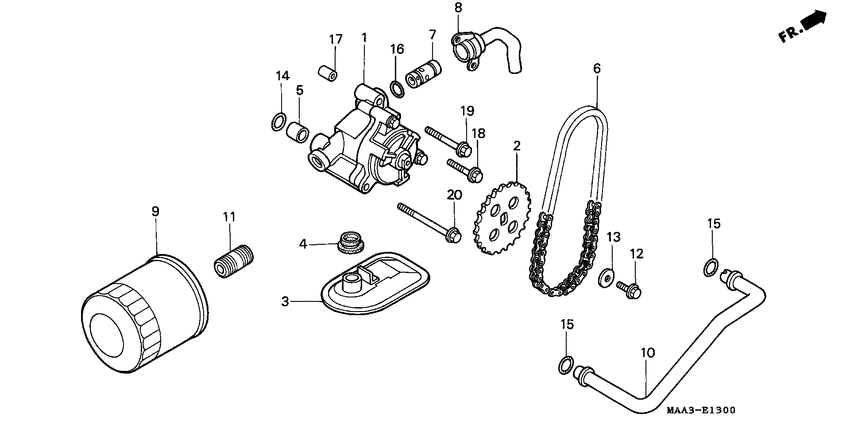 VT1100C2 Oil filter / oil pump