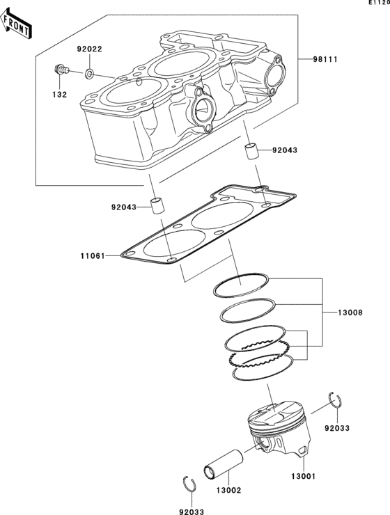 EX250 Цилиндр и поршни