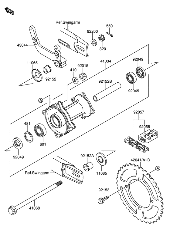 RM65 Задняя втулка