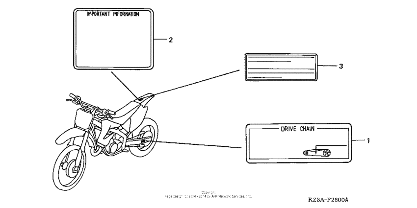 CR250R Лейбл предостережения