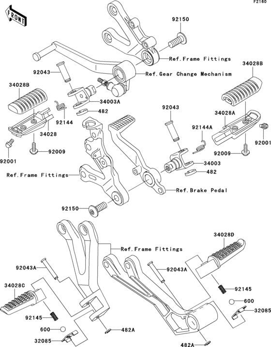 ZX900 Подножки
