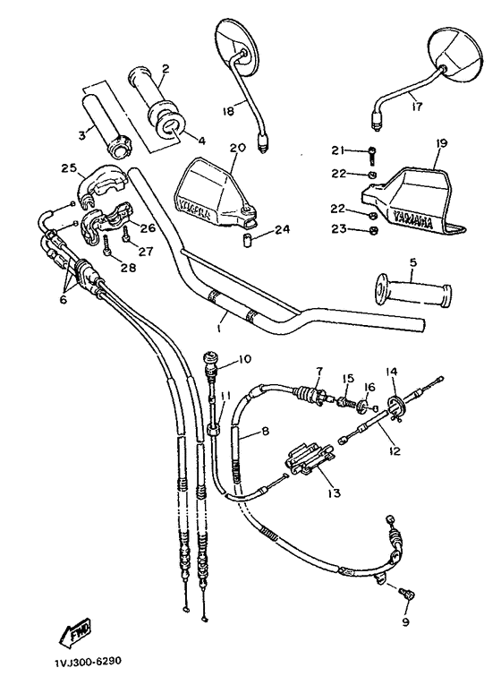 Steering handle. cable