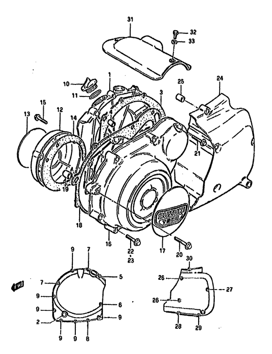Crankcase cover ass`y  (v
