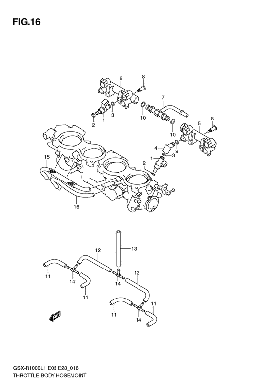 Throttle body hose/joint