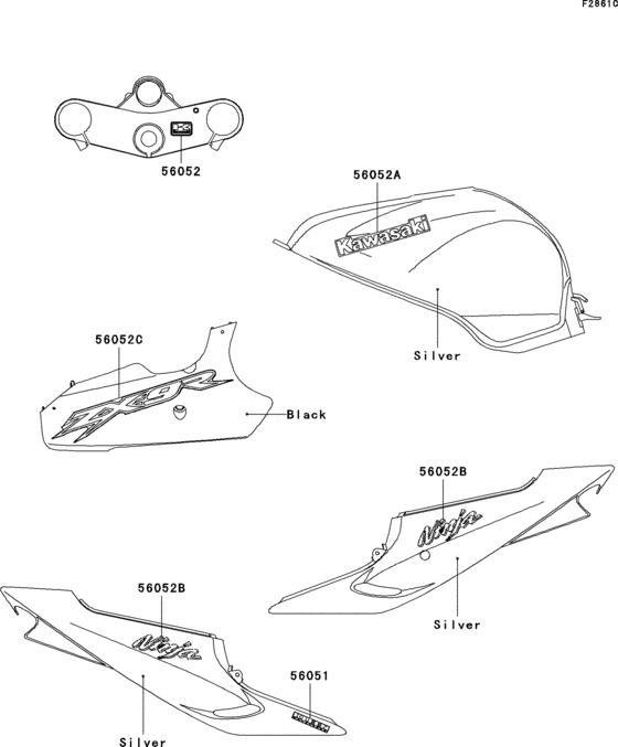 ZX900 Decals(silver)(zx900-f2)