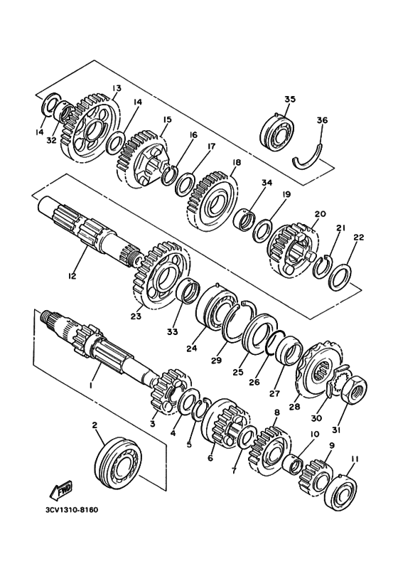 FJ1200 FJ1200E Трансмиссия