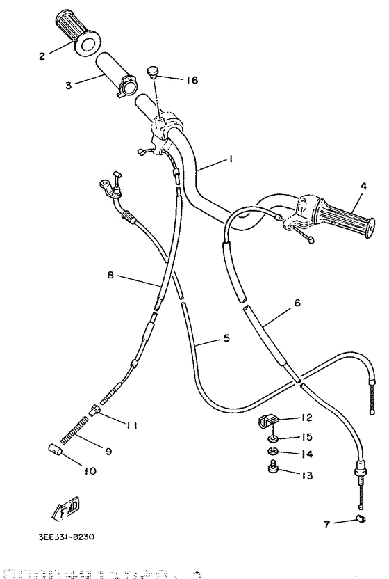 Steering handle. cable