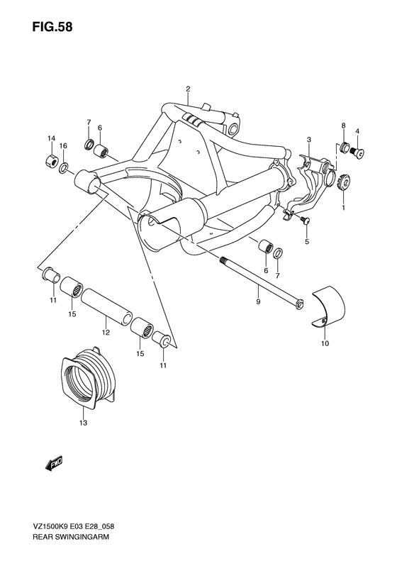 Rear swingingarm