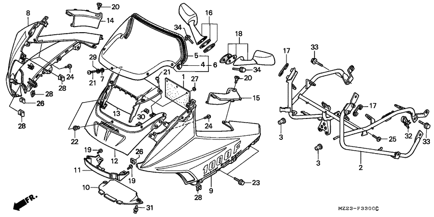 Upper cowling assy