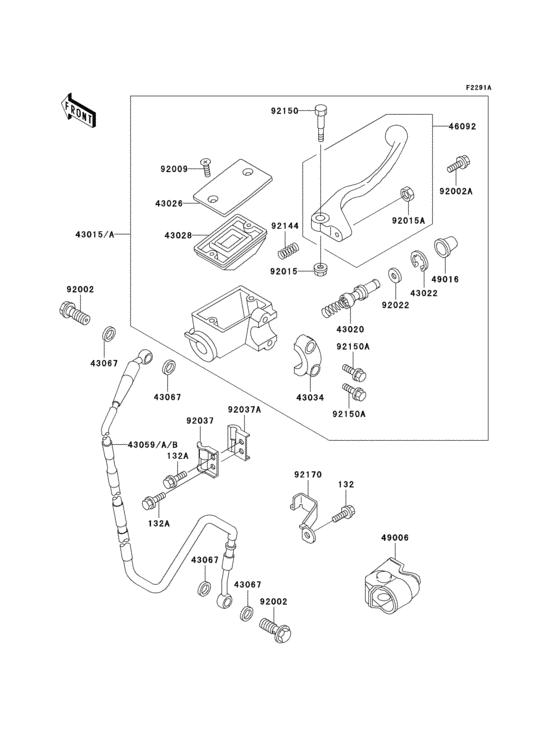 Front master cylinder(kx500-e6/e7/e8)