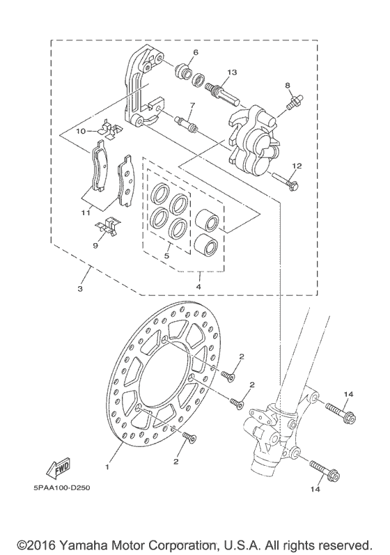 YZ85G Передний суппорт