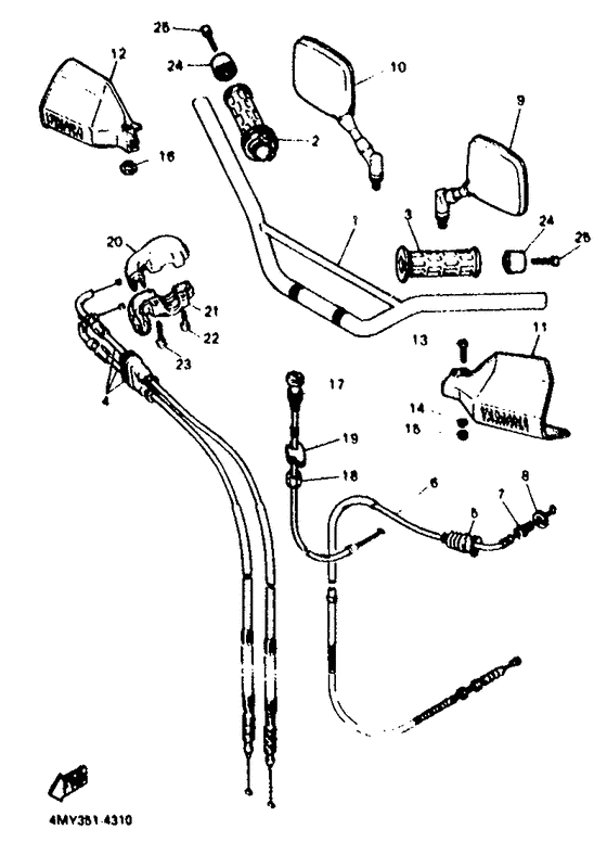 Steering handle. cable